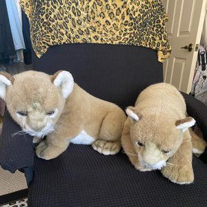 VINTAGE ITALIAN AVANTI PLUSH LION CUB SET/YEAR - 1983
